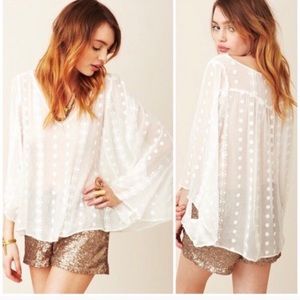 Anthropologie brand Zoa 100% silk Boho Top small